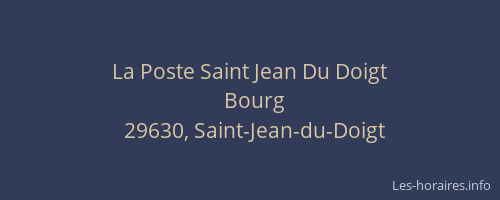 La Poste Saint Jean Du Doigt