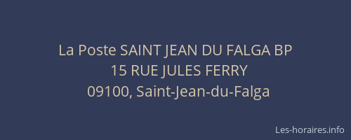 La Poste SAINT JEAN DU FALGA BP