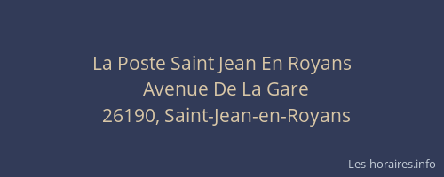 La Poste Saint Jean En Royans