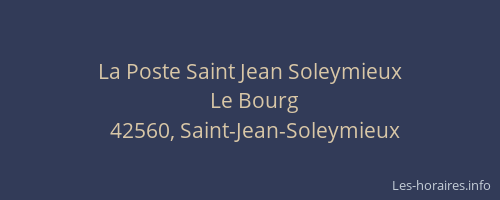 La Poste Saint Jean Soleymieux
