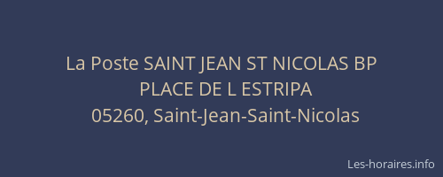 La Poste SAINT JEAN ST NICOLAS BP
