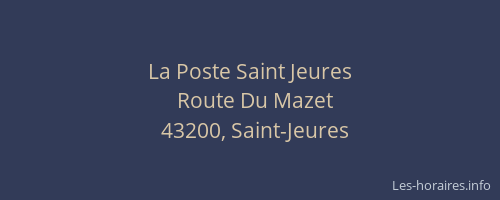 La Poste Saint Jeures