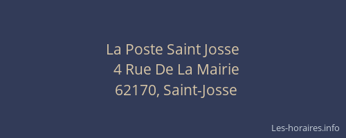 La Poste Saint Josse