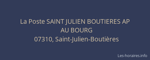 La Poste SAINT JULIEN BOUTIERES AP