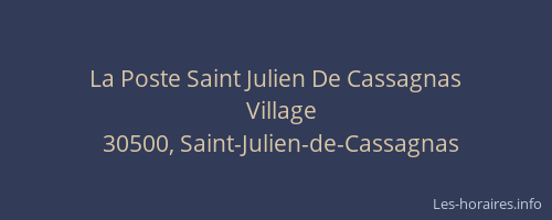 La Poste Saint Julien De Cassagnas