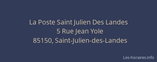 La Poste Saint Julien Des Landes