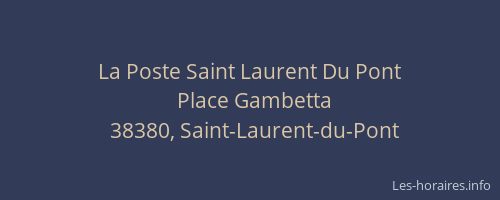 La Poste Saint Laurent Du Pont