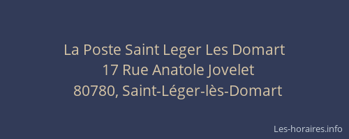 La Poste Saint Leger Les Domart