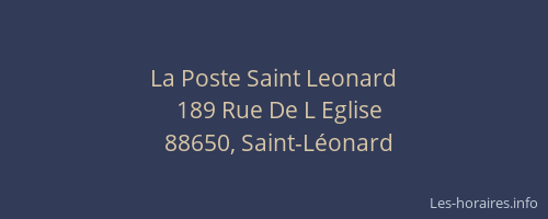 La Poste Saint Leonard