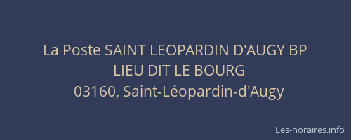 La Poste SAINT LEOPARDIN D'AUGY BP