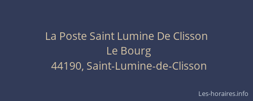 La Poste Saint Lumine De Clisson