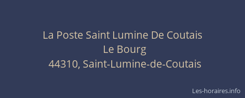 La Poste Saint Lumine De Coutais