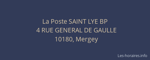 La Poste SAINT LYE BP