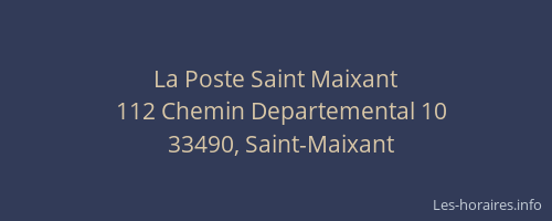 La Poste Saint Maixant