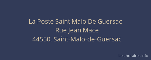 La Poste Saint Malo De Guersac
