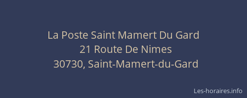 La Poste Saint Mamert Du Gard