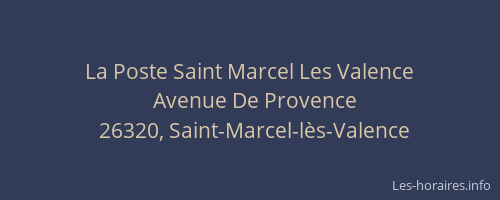 La Poste Saint Marcel Les Valence