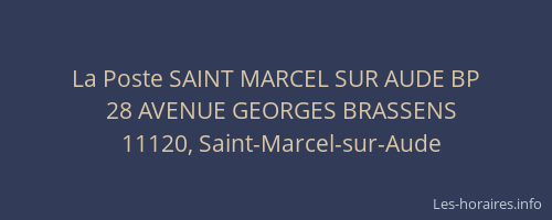 La Poste SAINT MARCEL SUR AUDE BP