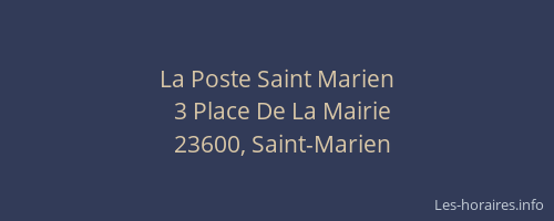 La Poste Saint Marien