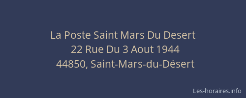 La Poste Saint Mars Du Desert