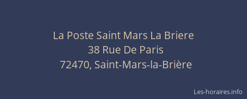 La Poste Saint Mars La Briere