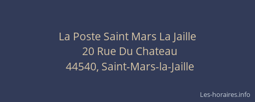 La Poste Saint Mars La Jaille