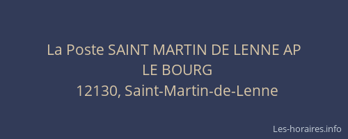 La Poste SAINT MARTIN DE LENNE AP