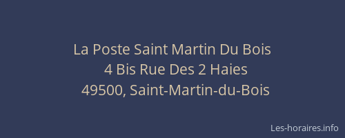 La Poste Saint Martin Du Bois