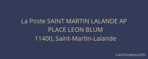 La Poste SAINT MARTIN LALANDE AP
