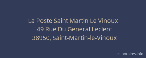 La Poste Saint Martin Le Vinoux