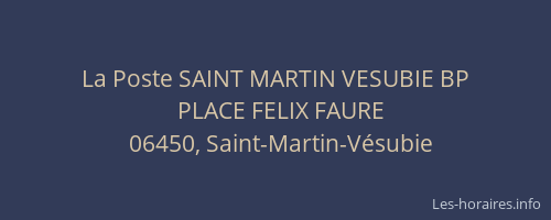 La Poste SAINT MARTIN VESUBIE BP