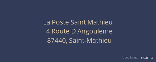 La Poste Saint Mathieu