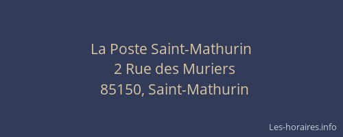 La Poste Saint-Mathurin