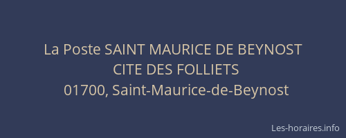 La Poste SAINT MAURICE DE BEYNOST