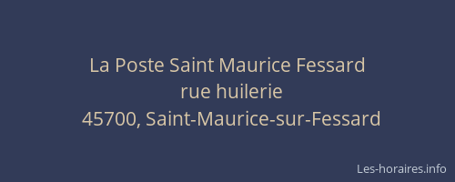 La Poste Saint Maurice Fessard
