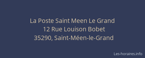 La Poste Saint Meen Le Grand
