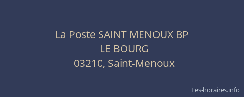 La Poste SAINT MENOUX BP