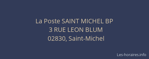 La Poste SAINT MICHEL BP