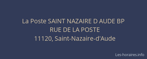 La Poste SAINT NAZAIRE D AUDE BP