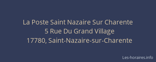 La Poste Saint Nazaire Sur Charente