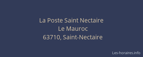La Poste Saint Nectaire