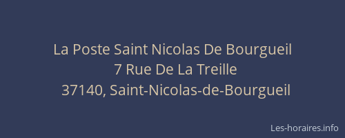 La Poste Saint Nicolas De Bourgueil