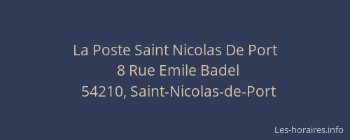 La Poste Saint Nicolas De Port