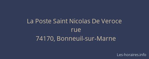 La Poste Saint Nicolas De Veroce