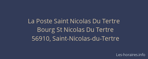 La Poste Saint Nicolas Du Tertre