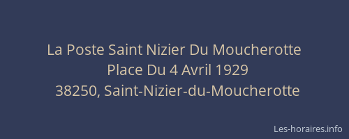 La Poste Saint Nizier Du Moucherotte
