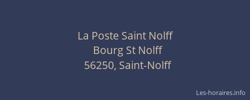 La Poste Saint Nolff