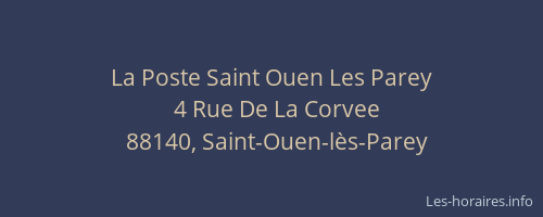 La Poste Saint Ouen Les Parey
