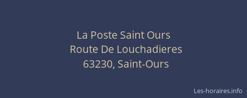 La Poste Saint Ours