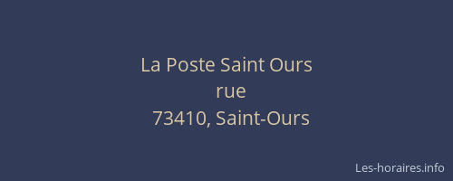 La Poste Saint Ours